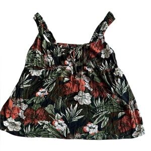 women’s floral print volcom tank top size xl